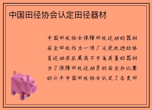 中国田径协会认定田径器材