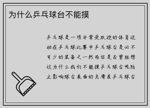 为什么乒乓球台不能摸
