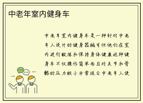中老年室内健身车