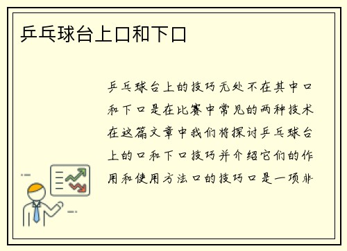 乒乓球台上口和下口