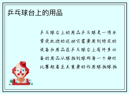 乒乓球台上的用品