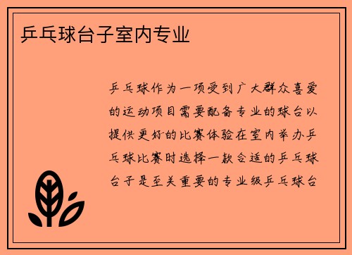 乒乓球台子室内专业