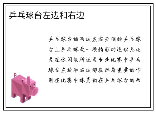 乒乓球台左边和右边
