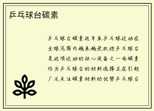 乒乓球台碳素