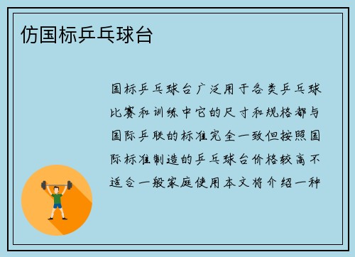 仿国标乒乓球台